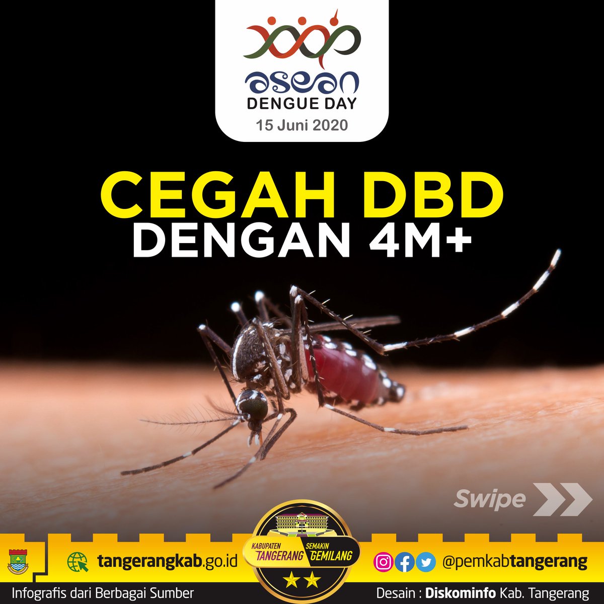 PemKabTangerang's tweet photo. #AseanDengueDay #WorldMosquitoProgram #4Mplus #DemamBerdarahDengue #CegahDBD #DBD #EliminateDengue #Nyamuk #Mosquito #AedesAegypti #TipsSehat #JagaLingkungan #PolaHidupBersihDanSehat #PHBS #TangerangAkhirPekan #MingguPagi #TangerangBersih #TangerangSehat #TangerangSemakinGemilang https://t.co/hkMPGOhfs6