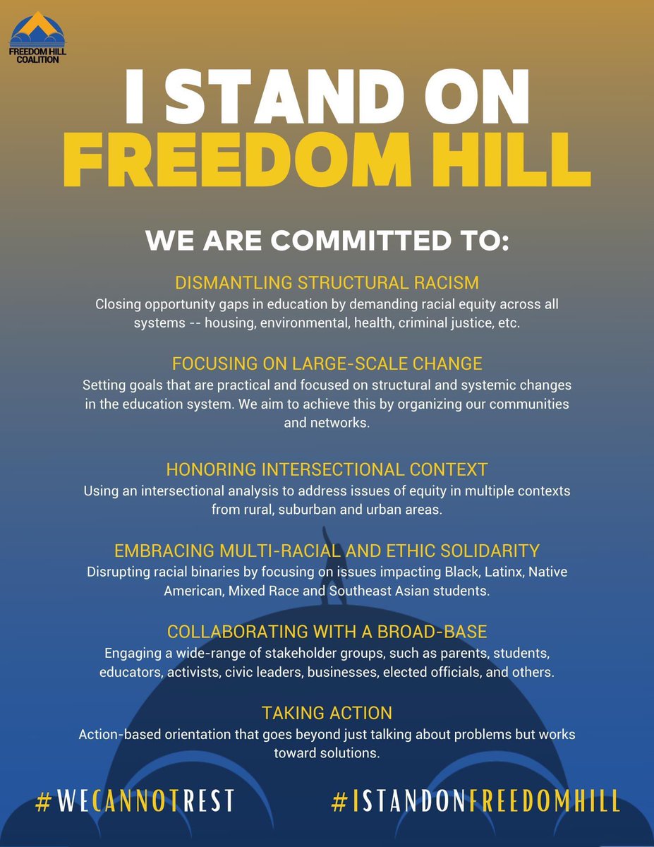 CSpearsEDU's tweet photo. .@JEFordNCTOY &amp; @TeamJaneen hosted me and some brilliant friends on a panel @CREED_NC convening and invited us to share with radical candor. I said last week wasn’t #BlackLivesMatter spirit week! Freedom Hill Coalition, lets get to work. #IStandOnFreedomHill #WeCannotRest https://t.co/GwZMczKNHc