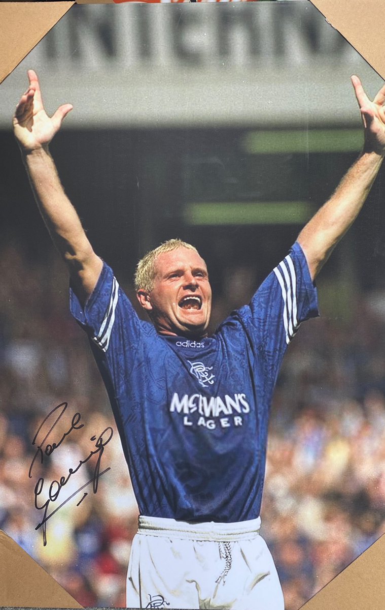 Fathers Day Coming Soon don’t miss out on these Bargains - Paul Gascoigne Signed Canvas - 

30x20 inch Canvas Hand Signed 

£150 each inc Postage / COA 

Please DM to order as only a limited amount left, Thank You 
Tears x 6
Euro 96 x 18
Flute x 4
Rangers Cheer x 10