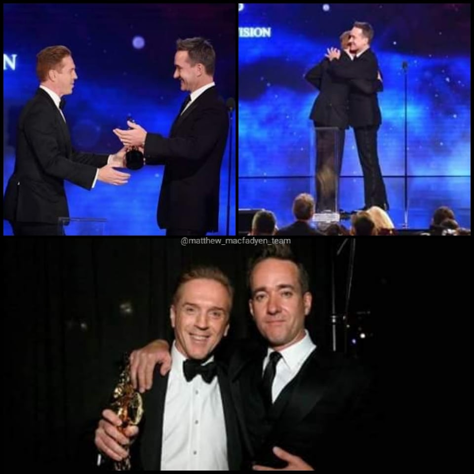 prudencehasfun's tweet photo. #MatthewMacfadyen receives #DamianLewis at #Baftala #Britannia Awards 2018. 🙏💪✨
#actors #britishactors #PrideAndPrejudice #Warriors #RipperStreet #SuccessionHBO #Quiz https://t.co/Efv2vnTUAs