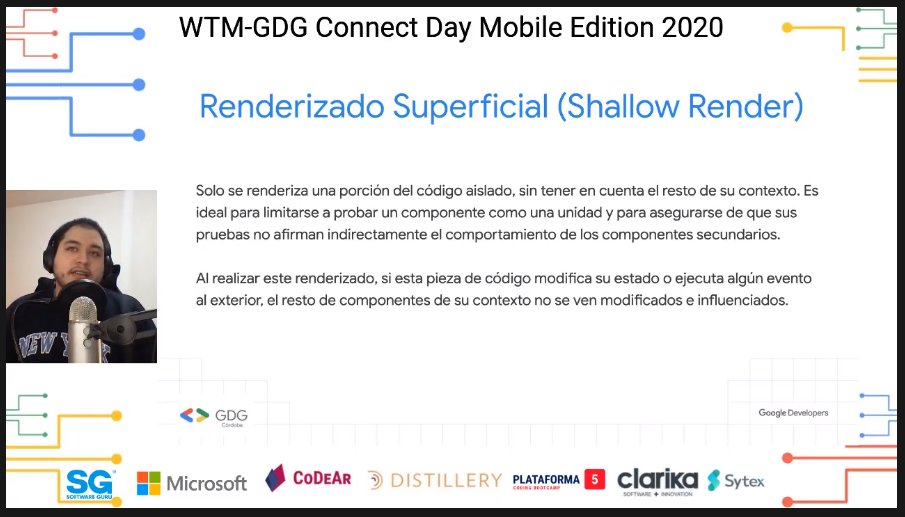 SomosCodear's tweet image. Para entender cómo funciona #testing en este contexto, es necesario entender las diferencias entre renderizado superficial (shallow) y completo (full): la diferencia radica en que en el primero sólo se renderiza un primer nivel de componentes #ConnectDayMobileEdition @sanchez_ata
