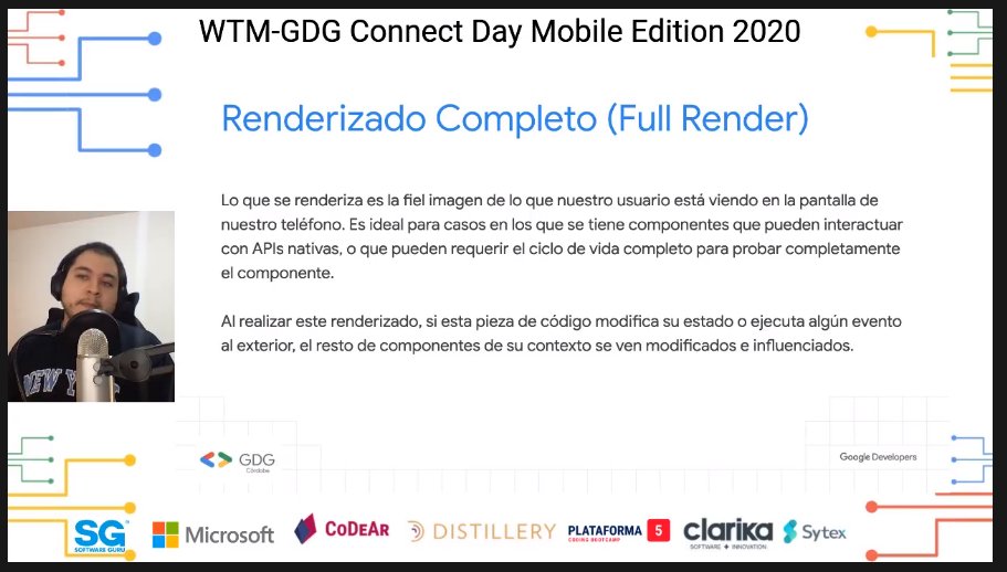 SomosCodear's tweet image. Para entender cómo funciona #testing en este contexto, es necesario entender las diferencias entre renderizado superficial (shallow) y completo (full): la diferencia radica en que en el primero sólo se renderiza un primer nivel de componentes #ConnectDayMobileEdition @sanchez_ata