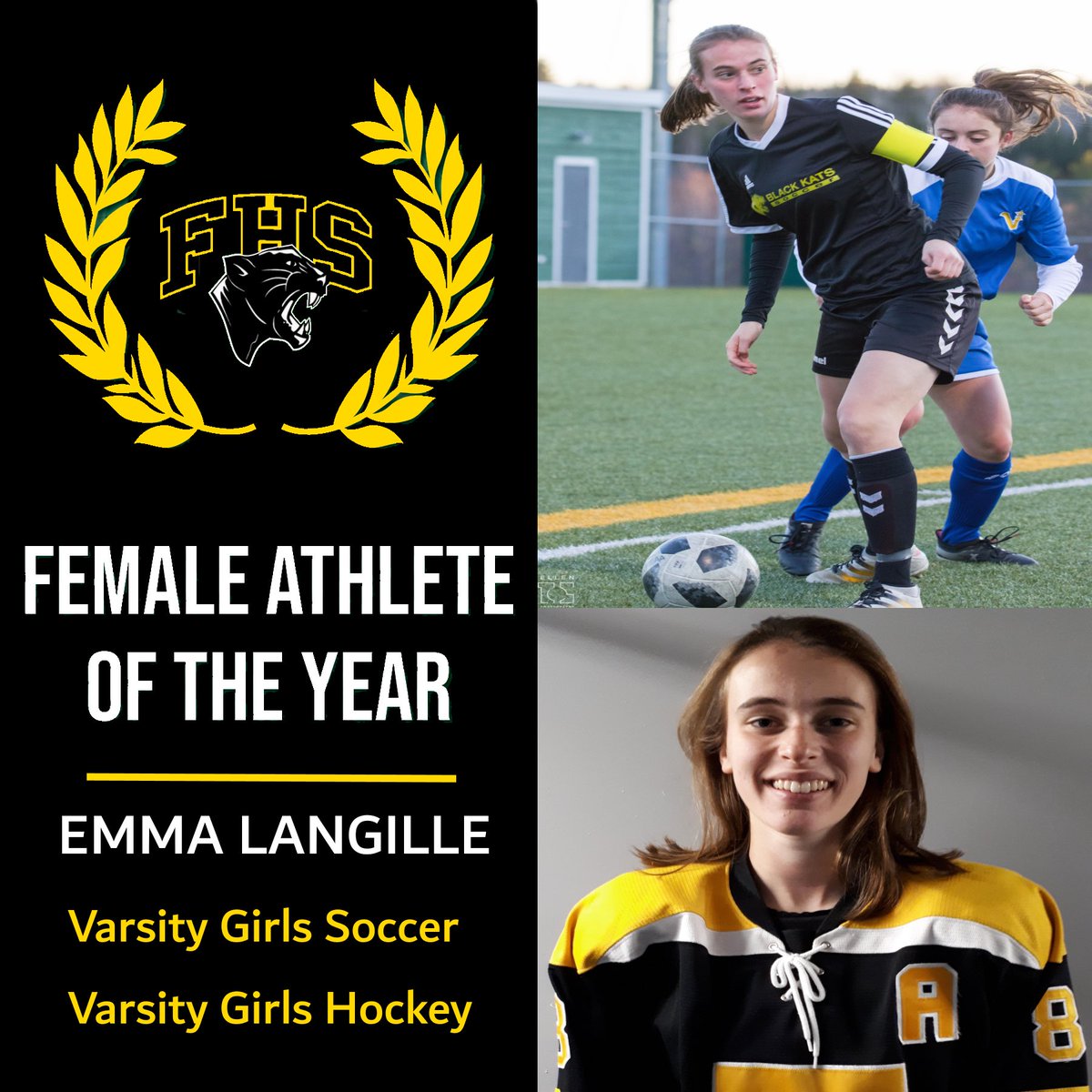 fhsathletics72's tweet image. Athletes of the Year for 2020. Both individuals achieved many successes over their 4 years of high school sports, culminating in an excellent grade 12 year. This years Female Athlete of the Year is Emma Langille and the Male Athlete of the Year is Ethan Irrinki. Congrats to both!