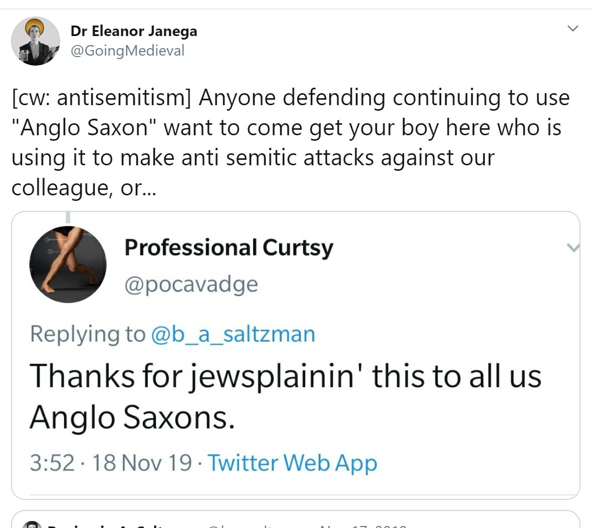 The term was used infrequently (3x) in written records & those were all royal papals. The term came back into use in the 16th c. after centuries of hiatus for nationalist/racist agendas. It has been tied to wyteness which is why whyte nationalists identify themselves as such. 7/