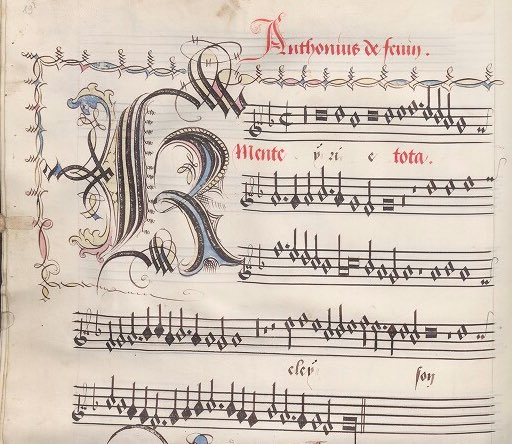¿Te gusta la #MusicaAntigua ? Esta es la preciosa partitura de la #Missa Mente Tota Tibi, de Antoine de Fevin, en el “Codex Maximilian”. #MusicaAntiqua #AncientMusic #Musica #Partitura #Music