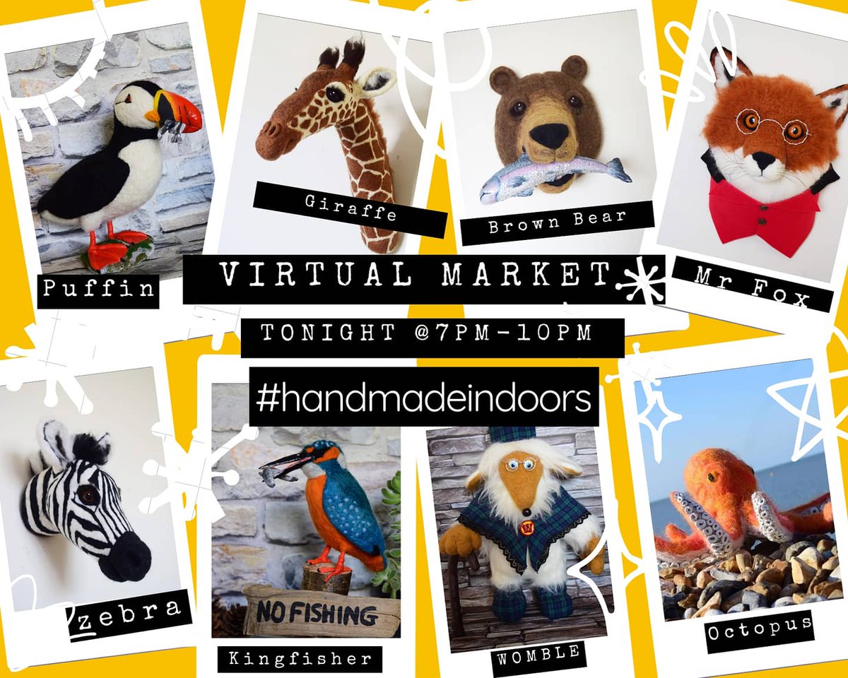 beckywarr's tweet photo. I'm involved in a virtual market tonight and tomorrow night.
Head on over to Instagram using this hashtag #handmadeindoors to find loads of amazing maker's.
#virtualmarket #craftmarket #UniqueGifts #giftideas #onlinecraftfair #needlefeltingartist #feltingart #woolsculptures https://t.co/TTGooiC2Ar
