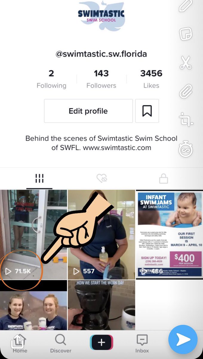 LindsPursglove's tweet image. Our lastest TIKToK video “welcome back” got marked FYP and now has over 70k views in less than a week! Wooohoo! That’s my biggest social media influence post EVER (so-far). Check it out....

#swimtasticswfl #tiktok #socialmedia #influencer