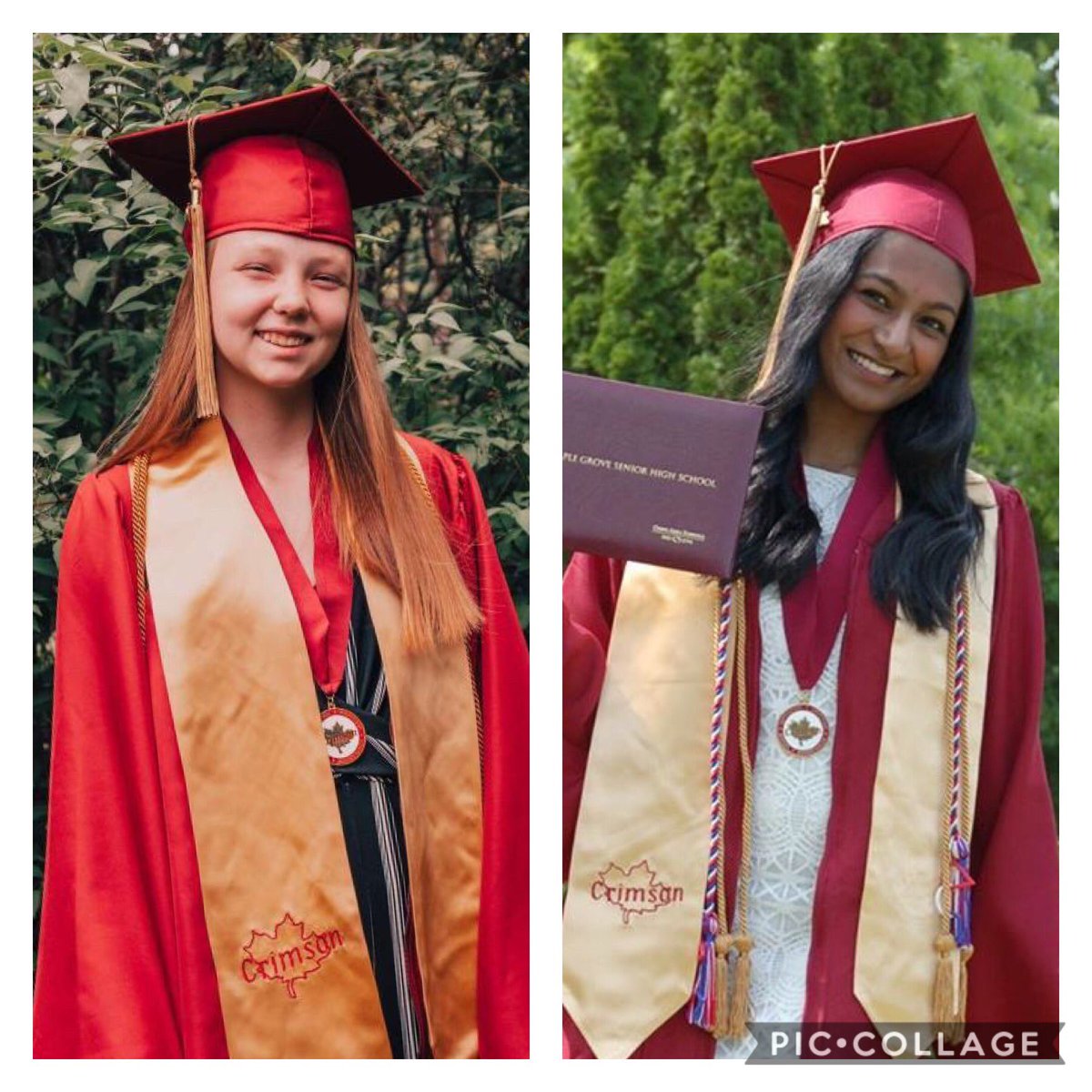 CONGRATULATIONS to Kate Hildebrandt and Sahana Vandayar, 2020 Crimson grads who each earned the #GirlScoutGoldAward! #WeAreCrimson