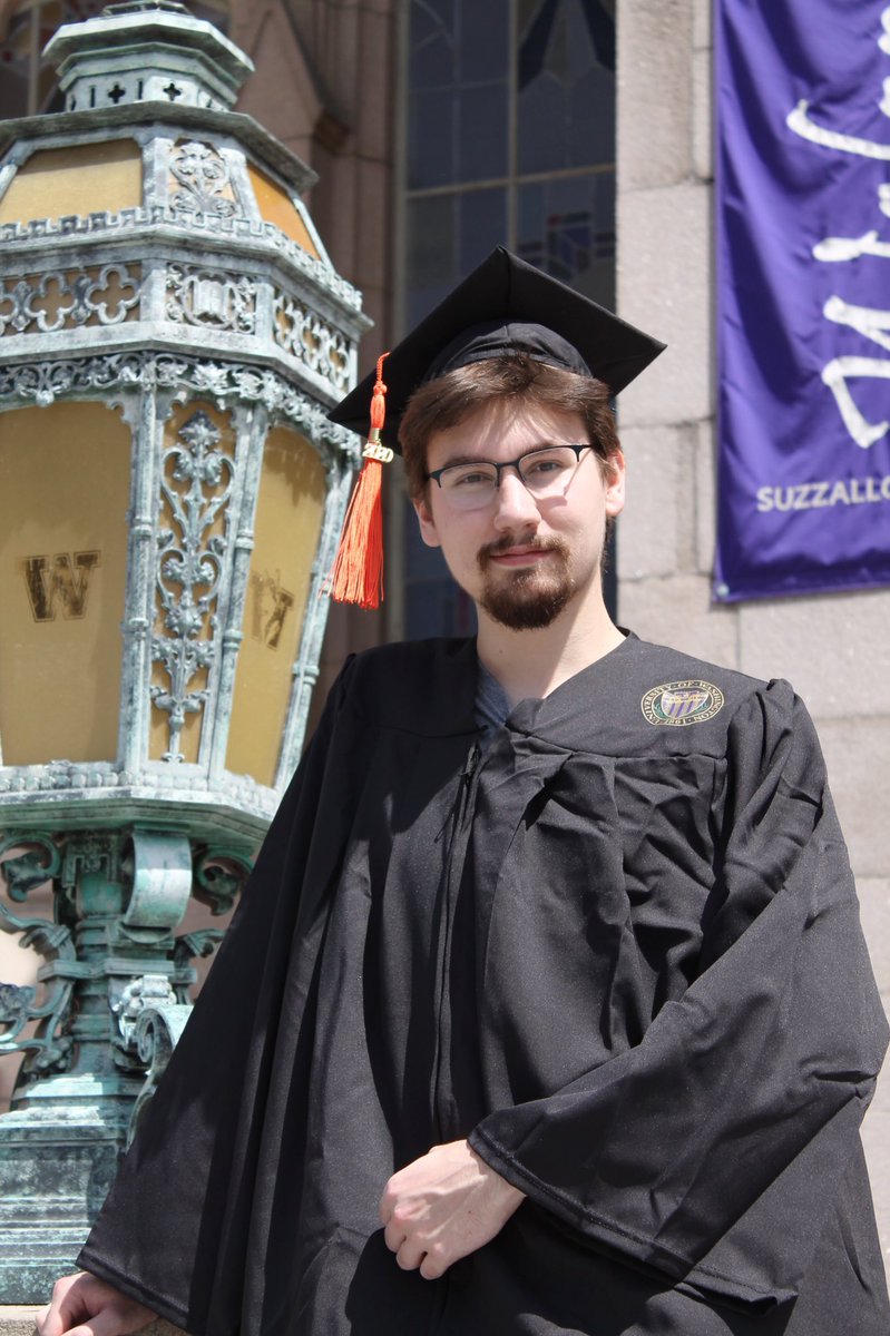 Cheleybug's tweet image. Congratulations Chris and the class of 2020!! 💜💛💜💛 #UWGrad20