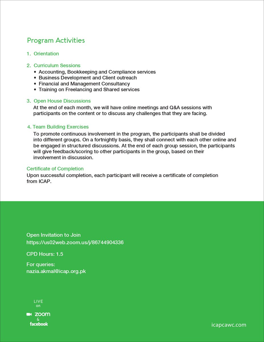 icapofficial's tweet image. Brochure | Launching Ceremony ‘CA Women Entrepreneurship Program’ | June 17, 2020
Click to join us02web.zoom.us/j/86744904336
#cawomen #entrepreneurshipprogram #launchceremony #openinvitation