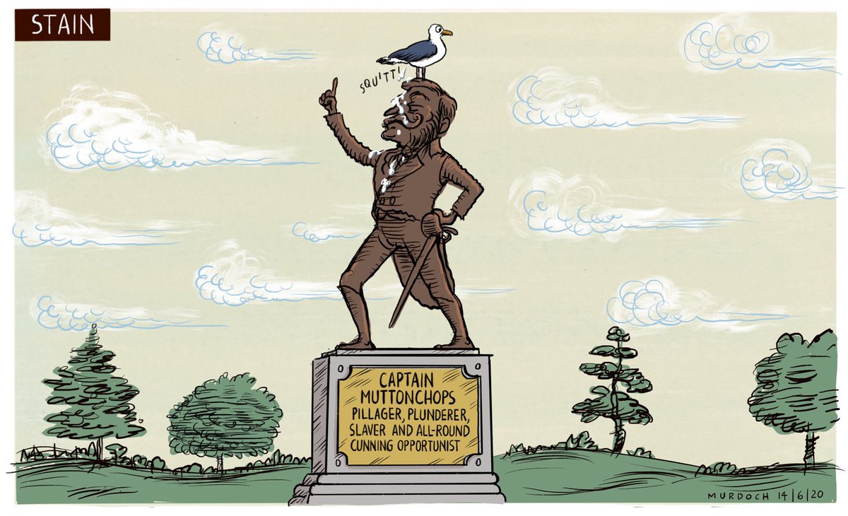domesticanimal's tweet photo. What to do with the #statues. New plaques might help. 
My @SundayStarTimes @NZStuff #cartoon #nzpol #nzculture #BlackLivesMatter #racism https://t.co/6x09vYRxAI