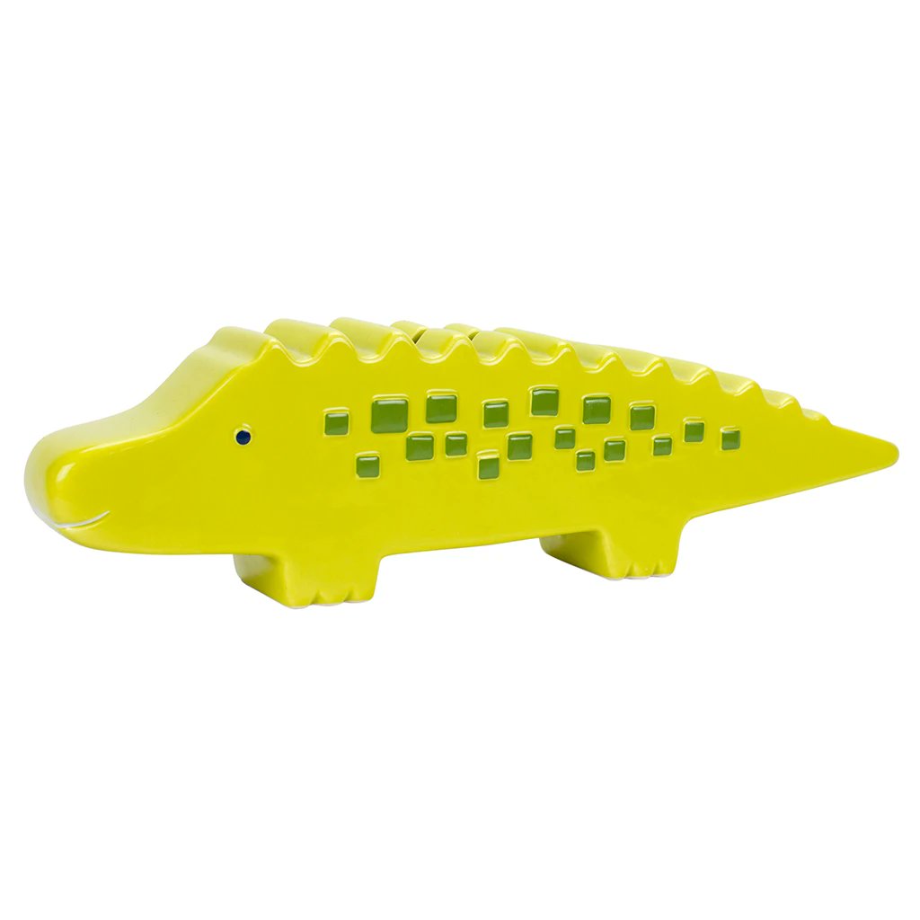 Alligator piggy bank from Pearhead company