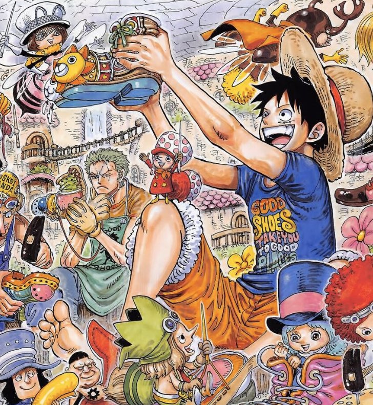 idk why my brain made this connection but luffy’s shirt saying good shoes take you to good places” and zoro’s apron saying “good shoes” just reminded me of those couple shirts