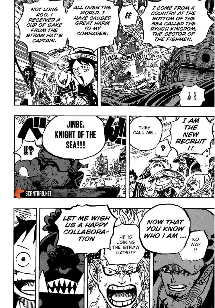 JINBE  the straw hats reactions to him joining is so cute 