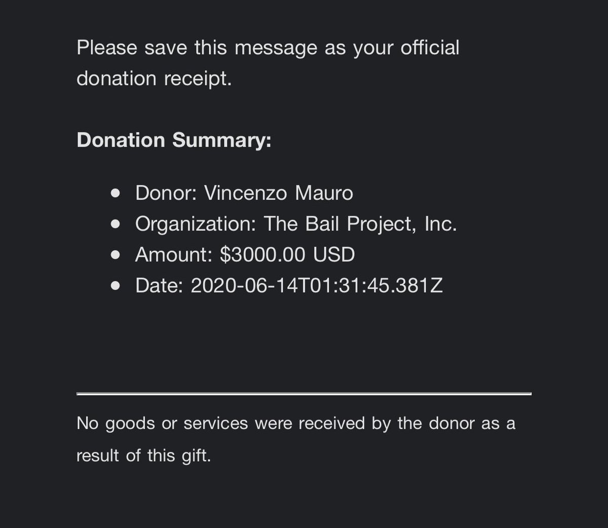 chenzomauro's tweet photo. Thank you all for showing up to the stream. In 5 hours, I played 42 songs and you guys donated $1500. As promised, I matched it, and together we have made a difference. So proud of our fans and of my friends and family. I love you all. 🖤 https://t.co/I8VhEfg5BG