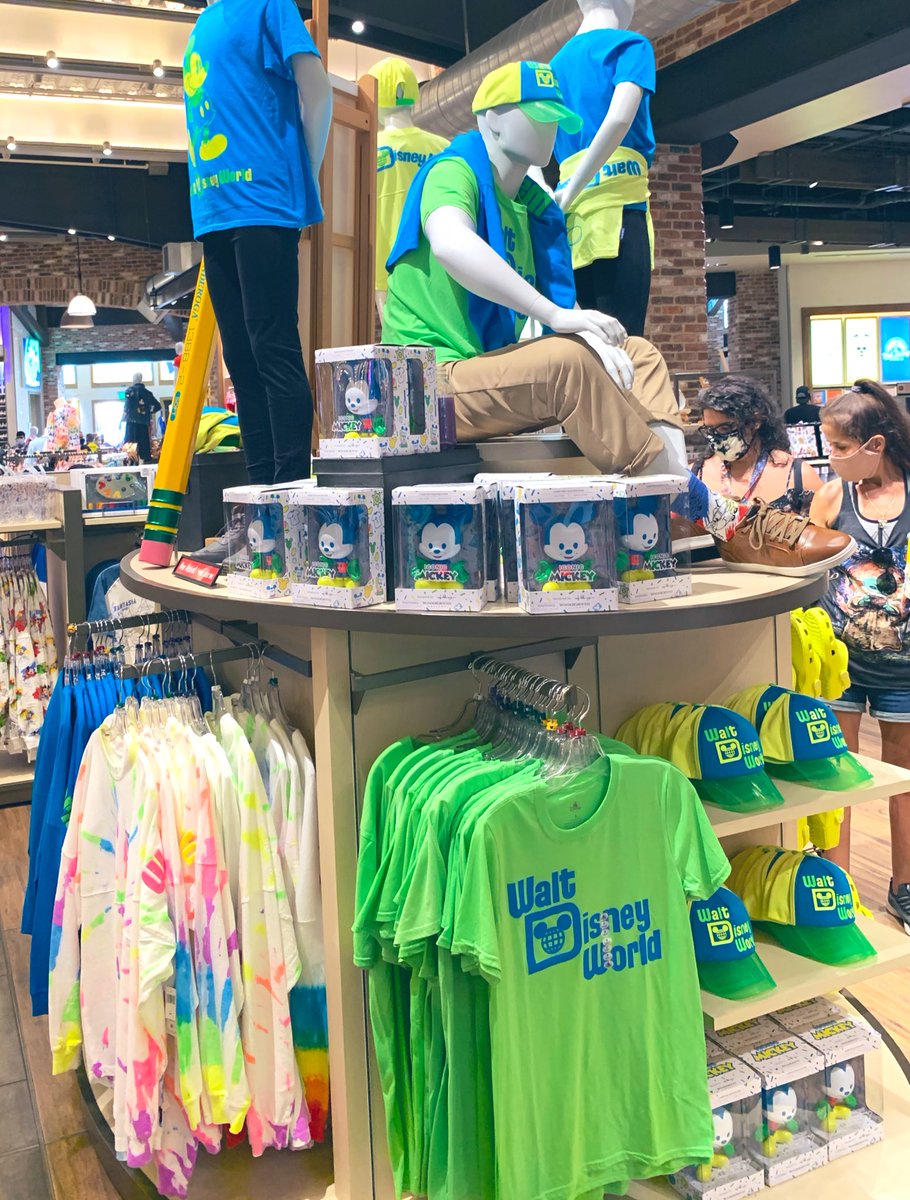 jmaruyama's tweet photo. Iconic Mickey (Neon Variant) on the shelf at Disney Springs! Love this whole line! Thanks  @JayRatner for the photo. #IconicMickey #Disney @DisneySprings #mickeymouse #NeonSummer https://t.co/rs81jcP5iR