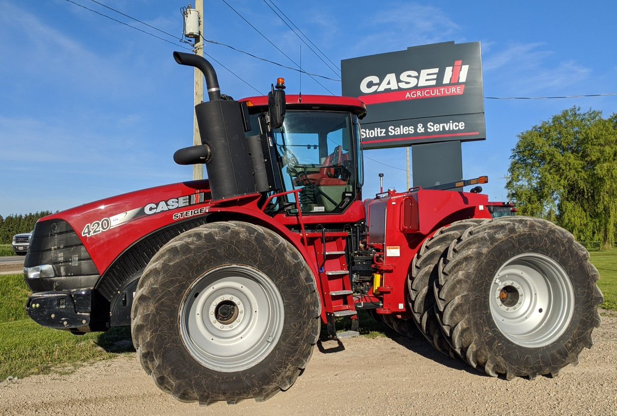 CarsonCbrown's tweet photo. Steiger Saturday - Fresh trade 2019 420CVX 540hrs , Luxury Suspended cab, PTO, 5 remotes, IF710/70R42 duals, Engine compression brake , Nice sharp tractor Ready for action. Contact our @StoltzSales team today for more Details #efficientpower @Case_IH https://t.co/sqRQK3FrVV
