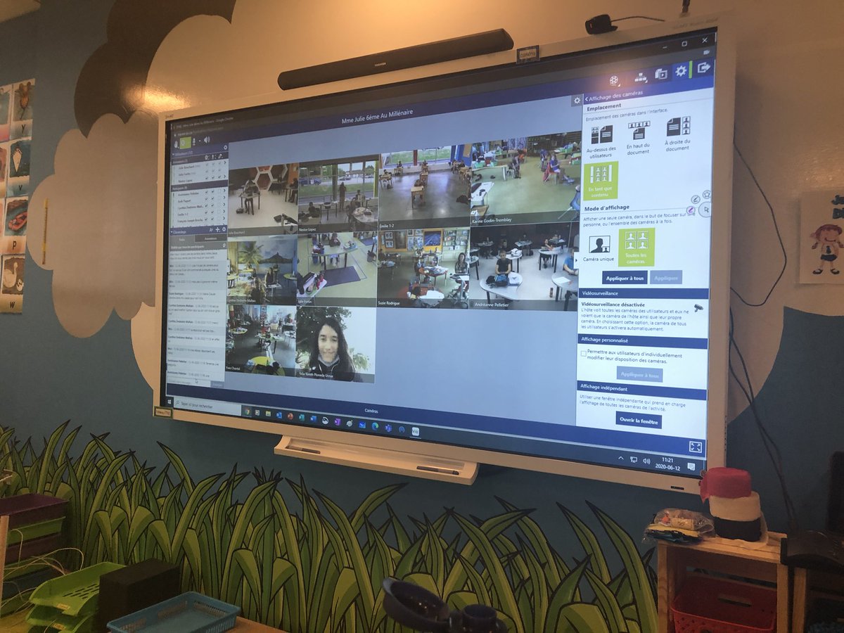 9 classes connectées en réseau pour faire un coucou à notre monitrice d’espagnol de retour dans son pays natal. <a href="/ecoleenreseau/">École en réseau</a> #EcoleAuMillenaire