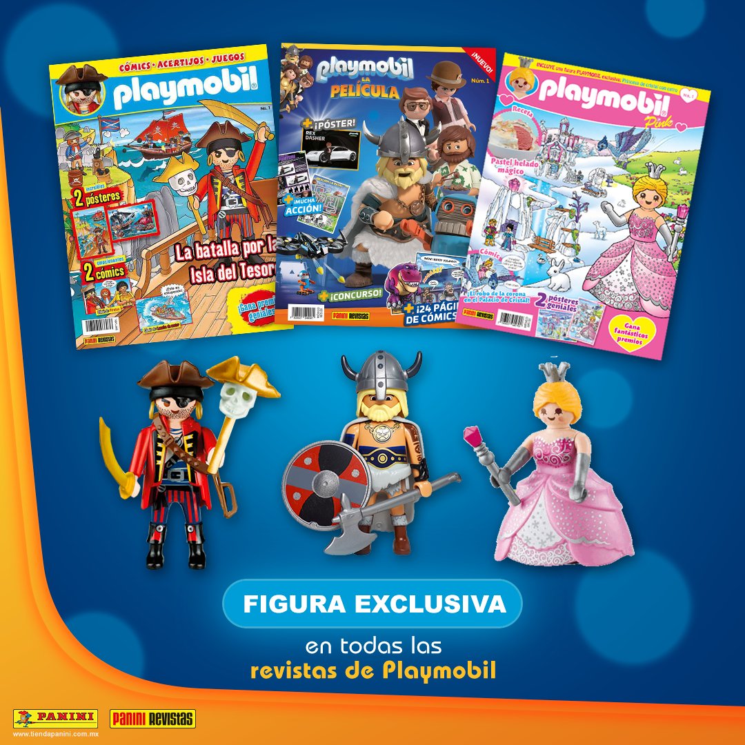 Panini_mexico's tweet photo. ¿Eres fan de playmobil? ¡Entonces esta revista es para ti!

Busca la edición Pink y Blue, además, dentro de ellas encontrarás una figura de regalo. 🎁🙌🏽 https://t.co/OTUleBxyxN