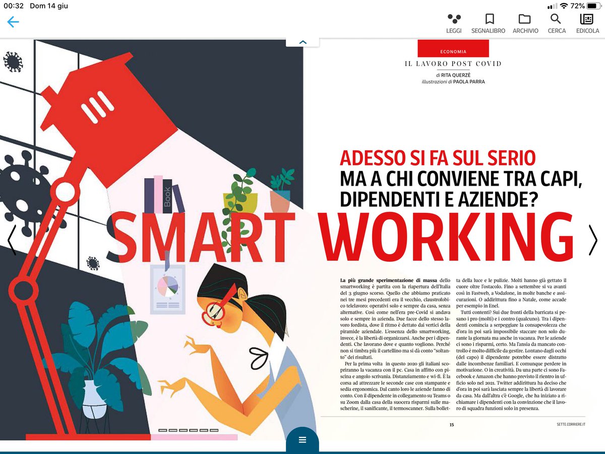 rquerze's tweet image. #smartworking, chi ci guadagna e chi ci perde tra dipendenti, dirigenti e aziende. Me ne sono occupata su ⁦@7Corriere⁩ Alla fine i dipendenti ci guadagnano, le aziende pure mentre i manager devono aggiornare il loro ruolo