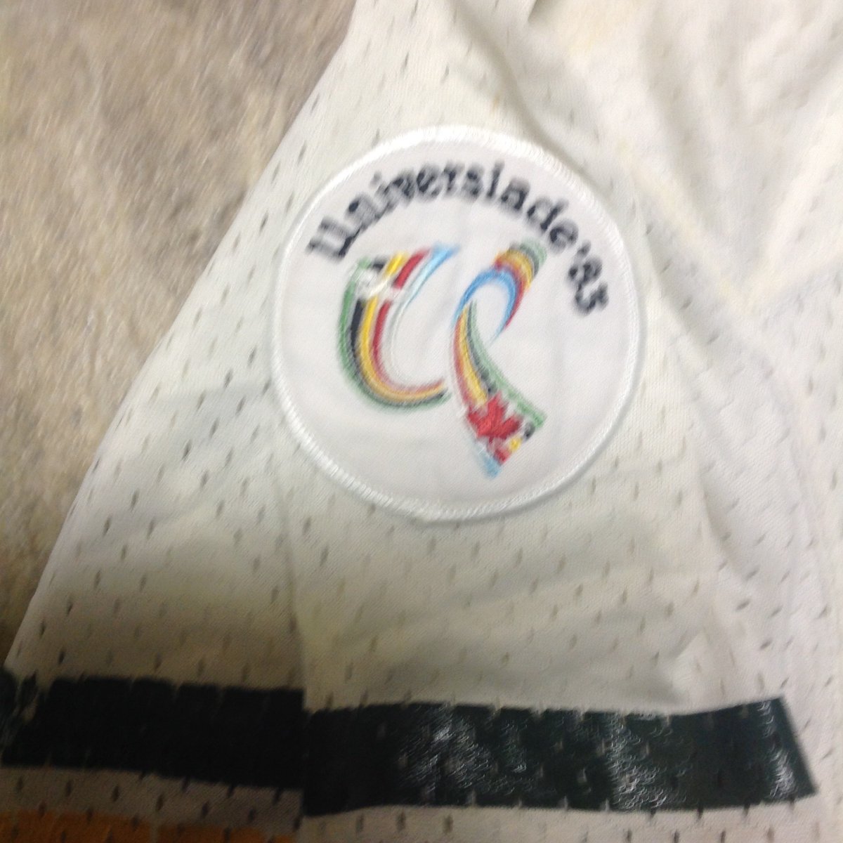 56Parkies's tweet photo. My latest acquisition: 1982 Game Worn Joe Hollimon jersey from the first half of the season. This is the summer-weight version, and comes with the Universiade '83 patch on the sleeve.

Love all the repairs, possibly done by Dwayne Mandrusiak (or maybe he had people to do that?) https://t.co/hG4JGmyPAh