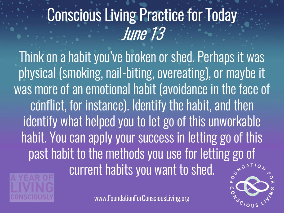 FCLConnect's tweet photo. A Conscious Living Practice for Today - June 13. 
For the full meditation from A Year of Living Consciously, visit https://t.co/mEeFPqzX2p  
#Appreciation #Response_ability #Authenticity https://t.co/4yHUk64w4H