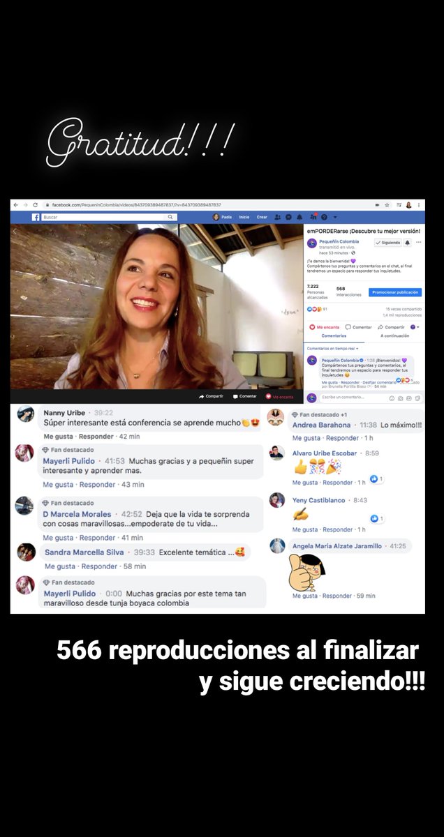 paolaruedalopez's tweet image. 💜Absolutamente feliz de compartir conocimiento, alegría y energía con personas en República Dominicana, Panamá, Bolivia, Ecuador y Colombia🌎 Hoy mi conferencia #Empoderarse en formato redes sociales alcanzó 7.222 personas gracias a @PequeninCol
#soycoachconferencista