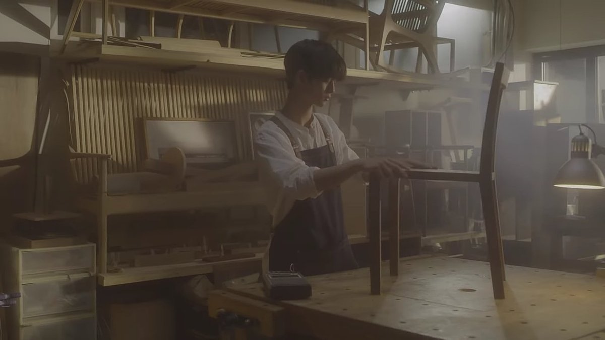 the chair: during the mv, baejin builds a chair. simple detail, however it is the beginning of a long series over time and other mvs. the chair can be here, symbol of stability. a chair placed on the ground can allow us to be seated, in complete tranquility on dry land, but-