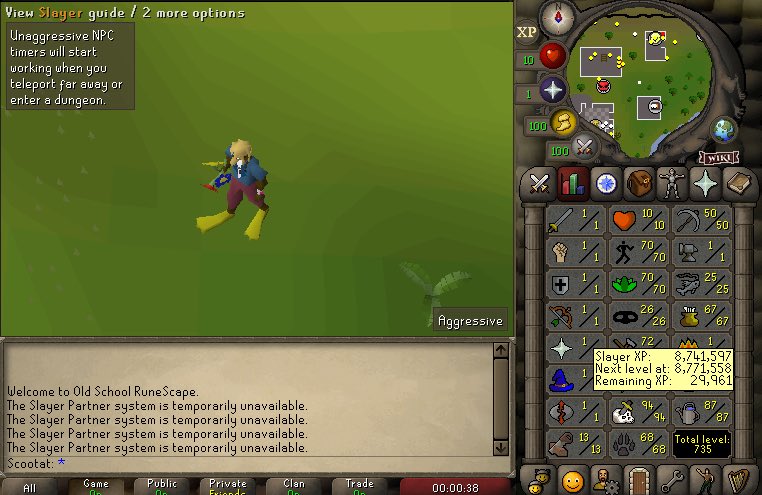 unique_accounts's tweet photo. RSN:  “Scootat” - 3 combat with 95 slayer (94 in pic).  Method is wildy partner slayer.  Are we looking at the future first level 3 to 99 slayer in OSRS?  👀 https://t.co/9ZDRZKP69Q
