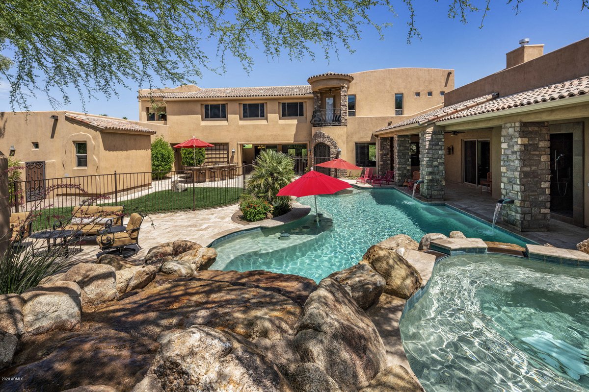 FOR SALE: Stoneridge Estate Subdivision. Situated on a large rare LEVEL acre site. This Tuscan Retreat is an entertainers Dream. Featuring a Gourmet Kitchen impresses with Quartz counters and top of the line appliances. ow.ly/ITgy50A6r1I #fountainhills #azhomesforsale