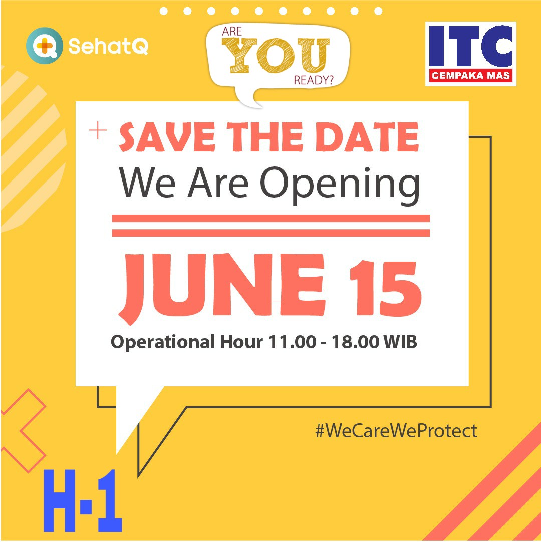 Cempaka_Mas's tweet photo. We are getting ready H-1..!! ❤️
.
Operational Hours : 11AM - 18PM
.
Thank you 😘🙏
.
.
#infoitc
#promoitc
#ITCCempakaMas
#newnormal
#fashion
#optik
#Gadget https://t.co/i66mQCYRmU