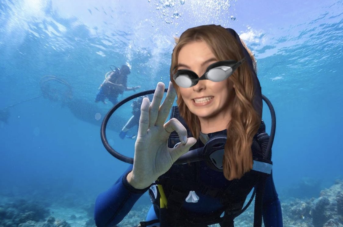 7. scuba diving jodie