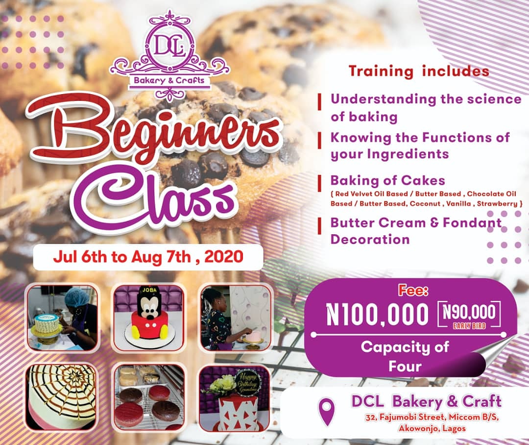 DclBakery's tweet image. Have you been seeking where to learn the art and science of baking?
 Look out no more because here is an open window to learn from a master of his craft.

DCL Bakery and Crafts presents you an opportunity to learn in a very conducive environment. #beginnerstraining