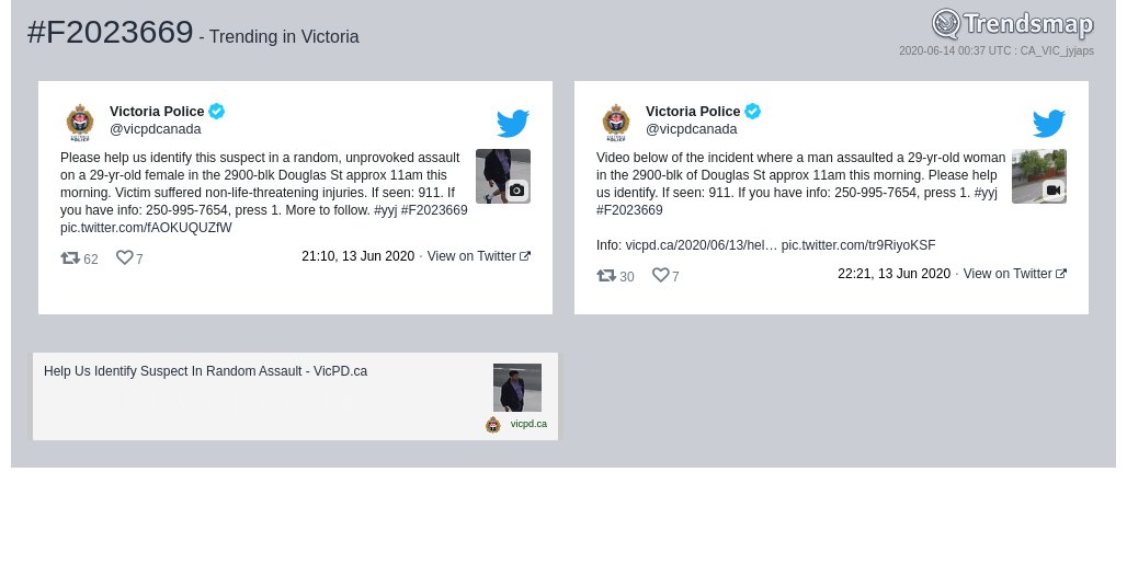 #f2023669 is now trending in #Victoria

trendsmap.com/r/CA_VIC_jyjaps