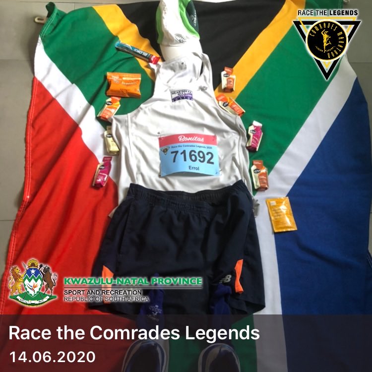 ErrolYudelman's tweet photo. Ready to go - tomorrow morning the 90k journey begins #racethecomradeslegends #RaceTheLegend71692 https://t.co/9lIw39Ux30