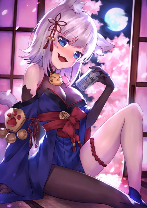 酒飲みにゃこちゃん??
#招福絵巻 