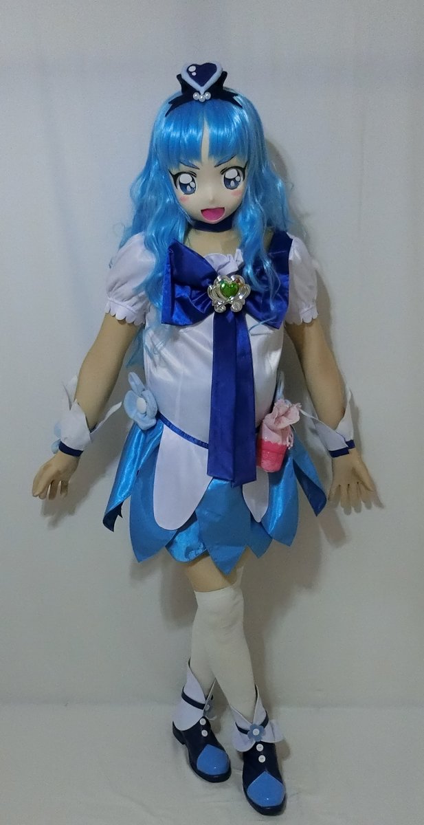Kigurumi Erika ꈍᴗꈍ 着ぐるみ ハートキャッチプリキュア から キュアマリン おはようございます 3 ヽ 日曜日の朝だし おうちでプリキュアショー Kigurumi Animegao プリキュア Precure むにむに製作所 T