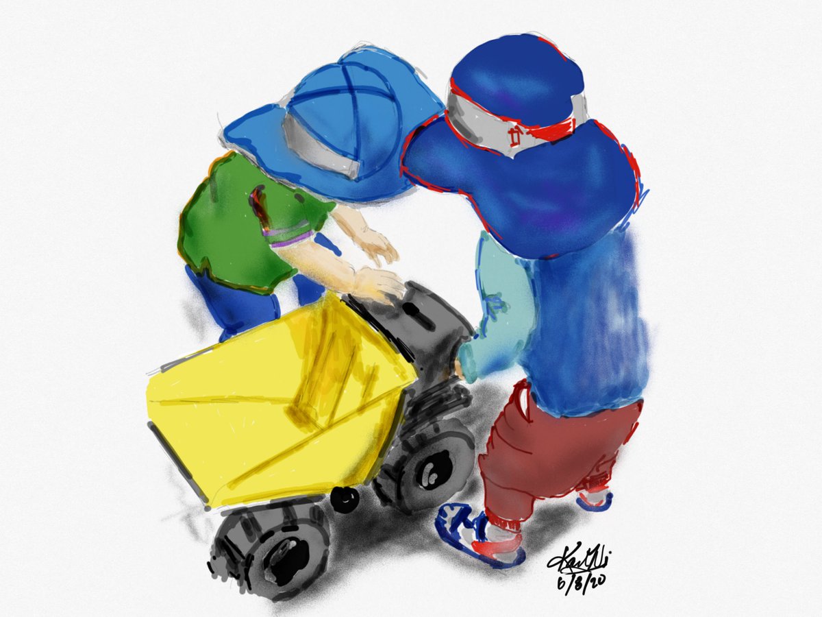 verykarlovy's tweet photo. Where do dump trucks sleep at night? #toddlerswithtoys #bighats https://t.co/oKOWyK8usr