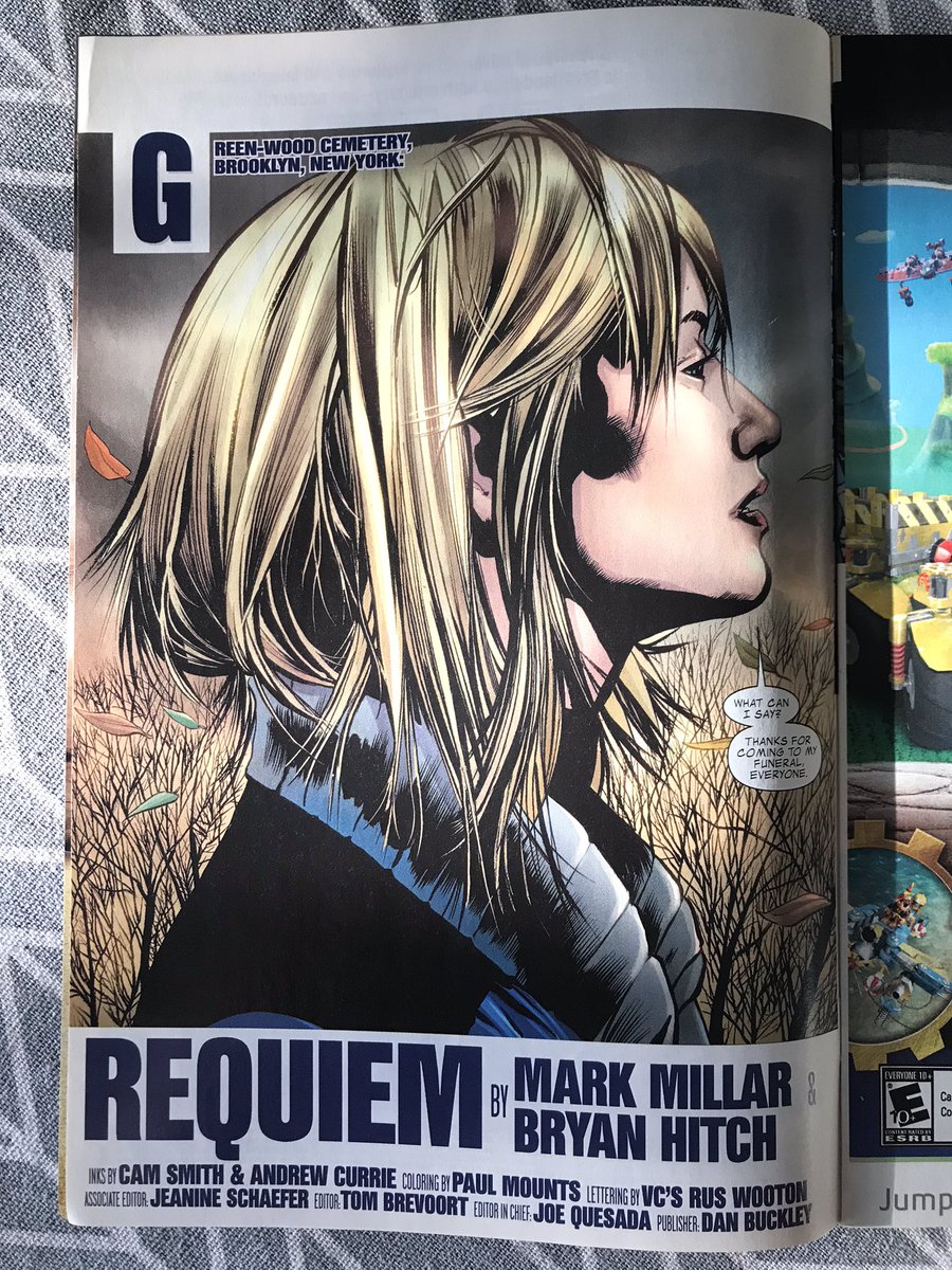 And the hits just keep coming ... half way through this issue, and I don’t know what I love more, the perfect way they handle Sue’s funeral (and credit for the clever trailing of ‘death of the invisible woman’ for months leading up to this ...