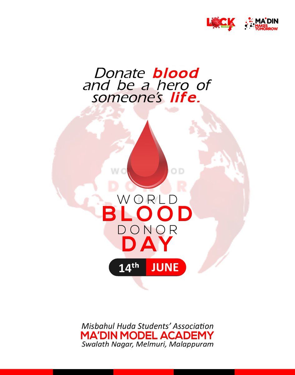 MadinModel's tweet photo. #Donate_Blood_and_be_a_hero_of_someones_Life
#June_14th
#BLOOD_DONOR_DAY
💉💉🩸🌡️
MA'DIN MODEL ACADEMY https://t.co/JvxIHEEv1Q