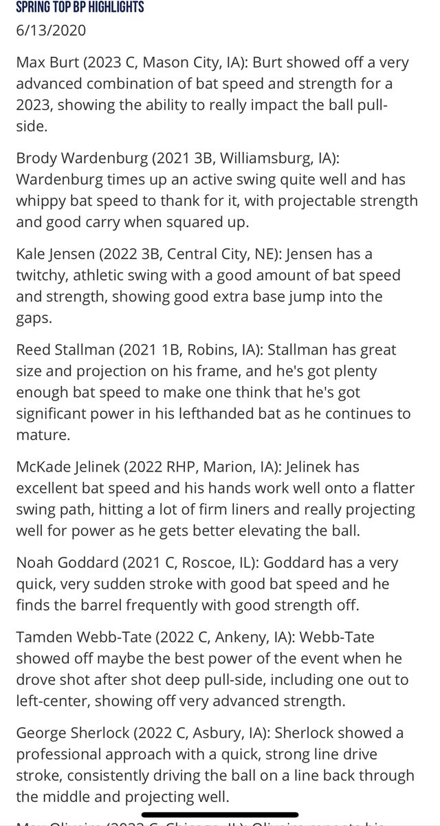 Spring Top Prospect Showcase, Batting Practice Highlights perfectgame.org/events/EventBl…