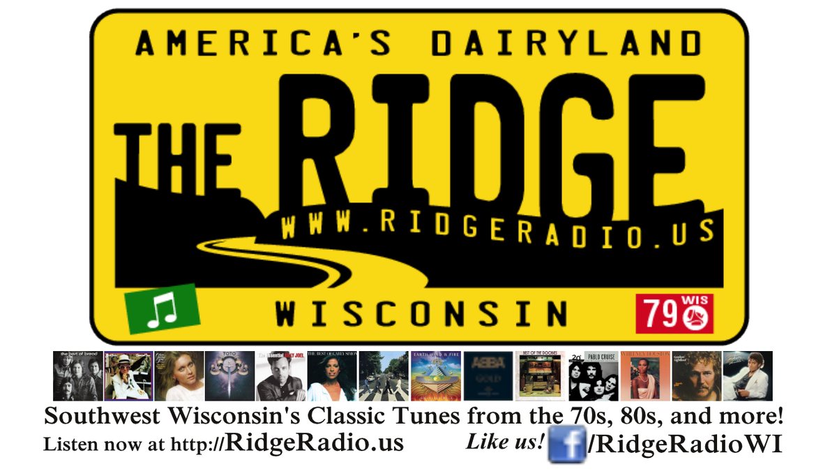 Enjoy our new online radio station, The Ridge! It's Southwest Wisconsin's classic tunes from the 70s, 80s, and more: RidgeRadio.us