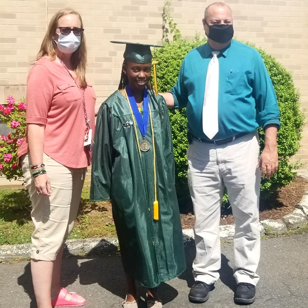 StBrigAug's tweet photo. Surrounded by family, wearing her cap and gown, honor student, Lucy, is ready for high school!

#SBSASStrong💖
#Congrats💖
#8thGradeGraduate https://t.co/2GoFQfAIwN