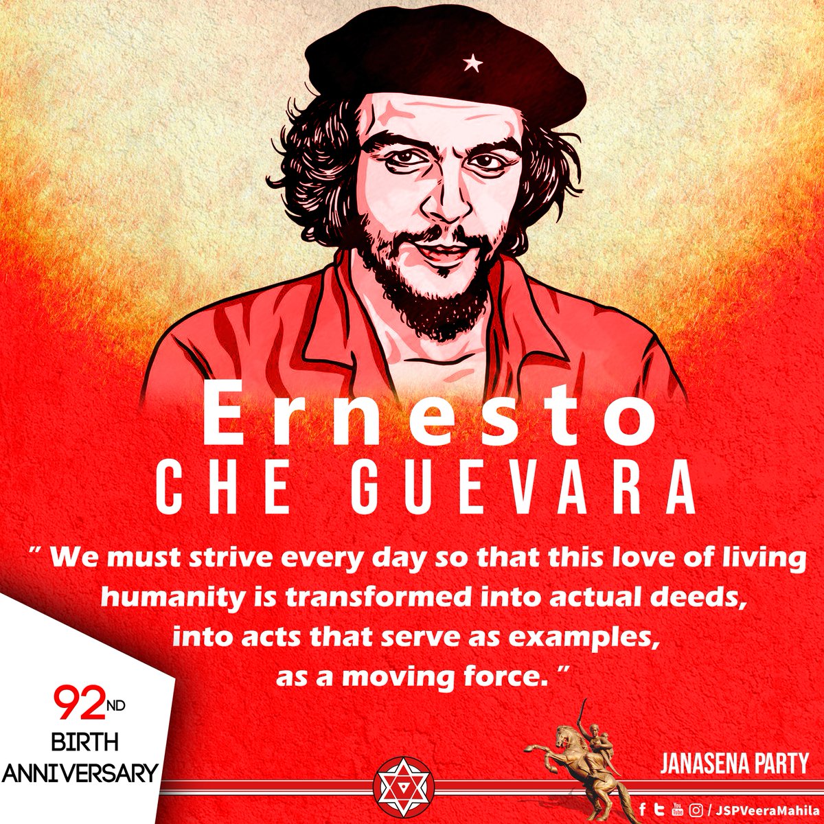 We must strive every day so that this love of living humanity is  transformed into actual deeds, into acts that serve as examples, as a  moving force.” Remembering Ernesto \, image size:1200x1200