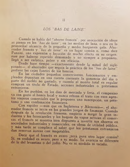 6- Los Bas de Laine el ahorro francés, burguesía, comerciantes y campesino.