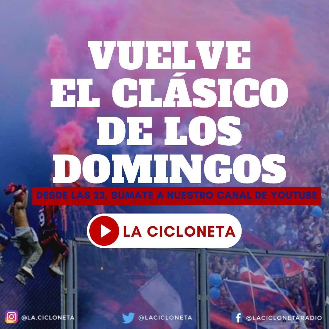 Todos a suscribirse a <a href="/lacicloneta/">La Cicloneta</a> en #YouTube. Vuelve el clásico del hincha de #SanLorenzo de todos los domingos. 

Los esperamos para que interactúen con nosotros