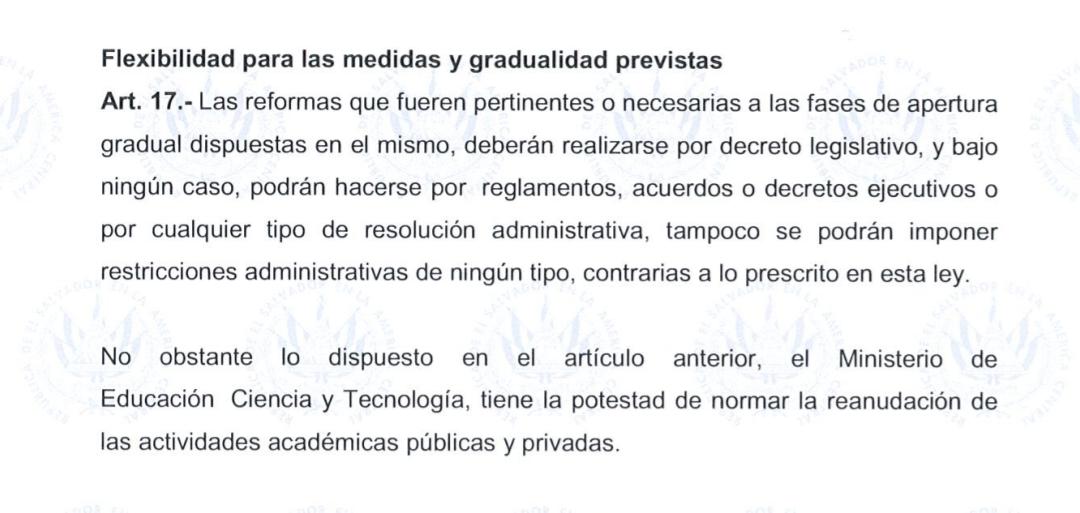 rodolfo_parker's tweet photo. Aquí la prueba de que Bukele miente... El Art 17 del decreto 661 deja al Ministerio de Educación la decisión de la reapertura escolar. https://t.co/NHfPB5ftr3