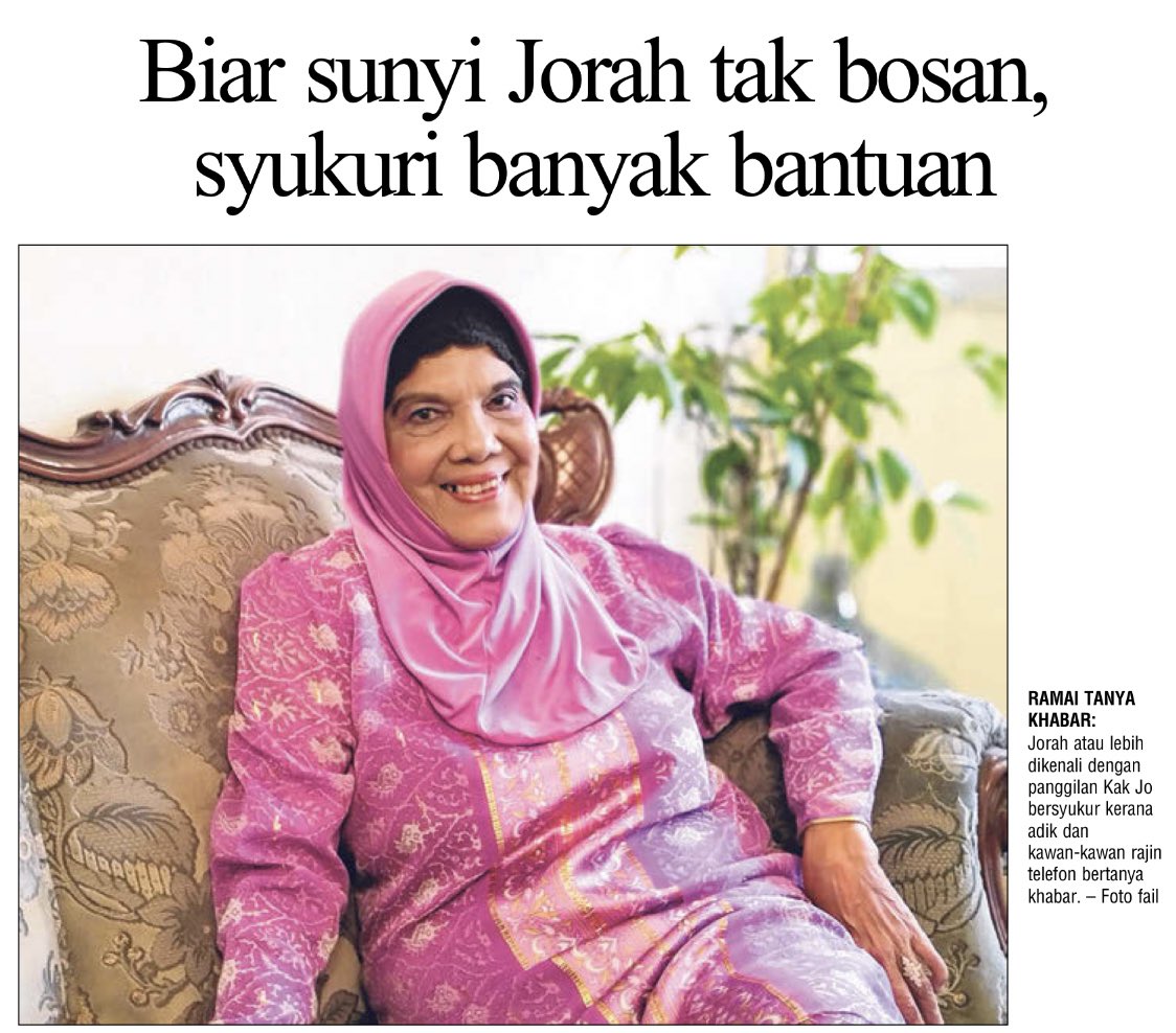 تويتر Berita Harian Sg على تويتر Jadi Jangan Fikirkan Sangat Soal Rasa Tersekat Sunyi Dan Bosan Ini Semua Ujian Untuk Kita Kata Pelakon Veteran Jorah Ahmad Yang Hidup Sendirian Di Flat