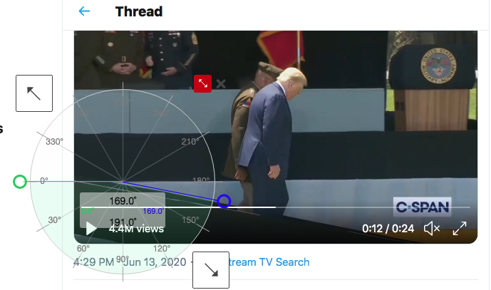 ConserveLetters's tweet photo. Using an online protractor tool it looks to me like the ramp is at about an 11 degree downward angle.

#TRUMPstroke #TrumpIsNotWell #rampgate https://t.co/VDve6v1gas