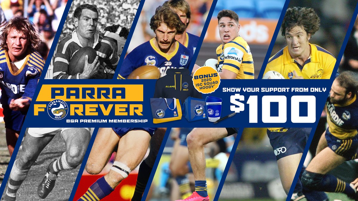 TheParraEels's tweet photo. Join the Blue &amp; Gold Army with a BGA Premium Membership &amp; help ensure our club remains #ParraForever: https://t.co/o00ehJqw46

For $100 receive: 
🛍️ Exclusive 2020 Member pack 
🕛 2020 ISC Squad Hoody valued at $80 (*limited time only) 
🎟️ Member benefits, 15% off merch + more! https://t.co/xDOlMteX1n